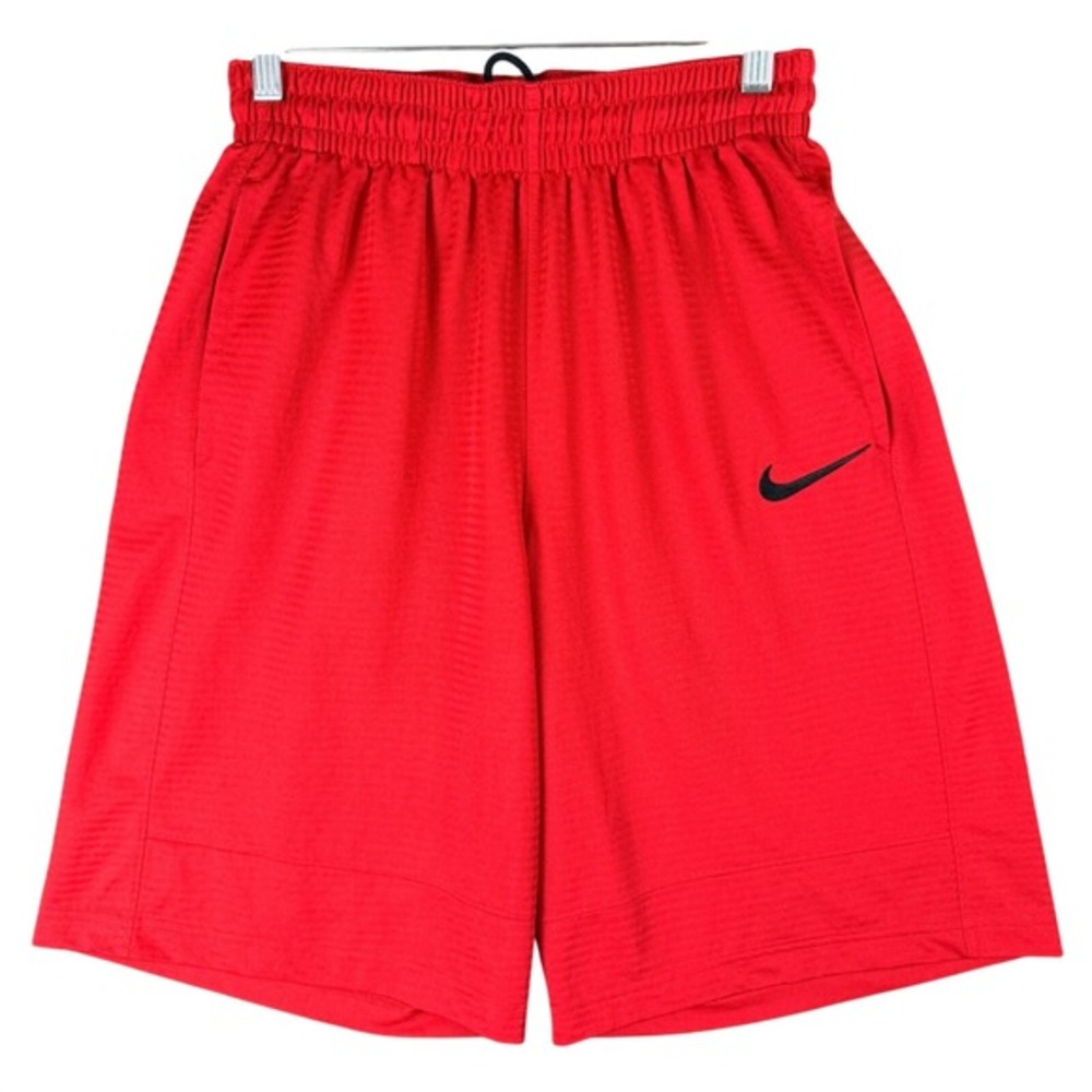 Nike Mens Size M Red Basketball Shorts Textured Knit Swoosh Athletic Training‎